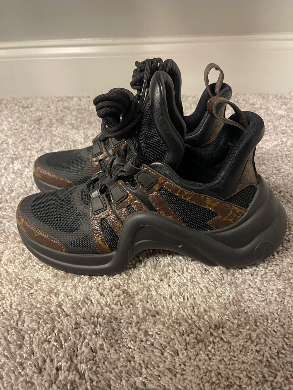 Louis Vuitton Black and Brown Archlight Athletic Sneakers